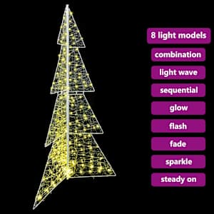 Vánoční stromeček s 240 LED diodami Teplá bílá 180 cm Akryl - obrázek 9