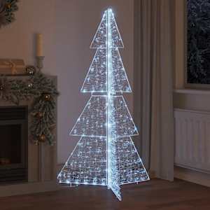 Vánoční stromeček s 240 LED diodami Studená bílá 180 cm Akryl - obrázek 3