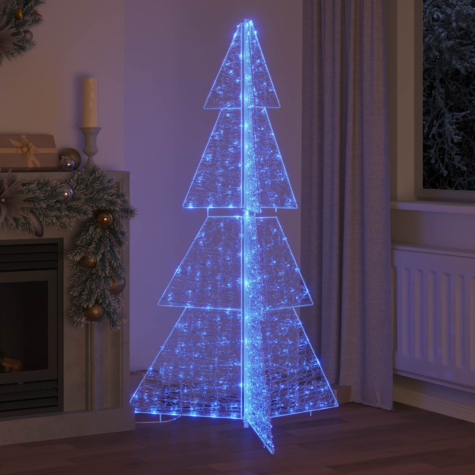 Thumbnail - vidaXL Weihnachtsbaum mit 240 LEDs Blau 180 cm Acryl