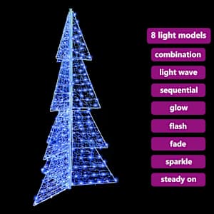 Vánoční stromeček s 240 LED diodami Modrá 180 cm Akryl - obrázek 9