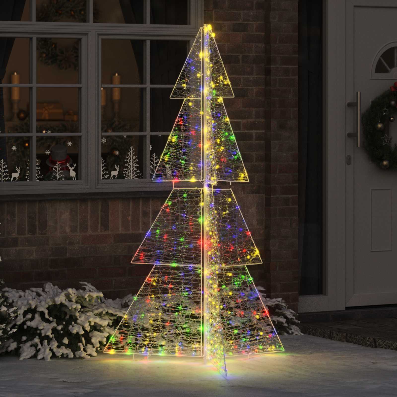 vidaXL Weihnachtsbaum mit 240 LEDs Mehrfarbig 180 cm Acryl