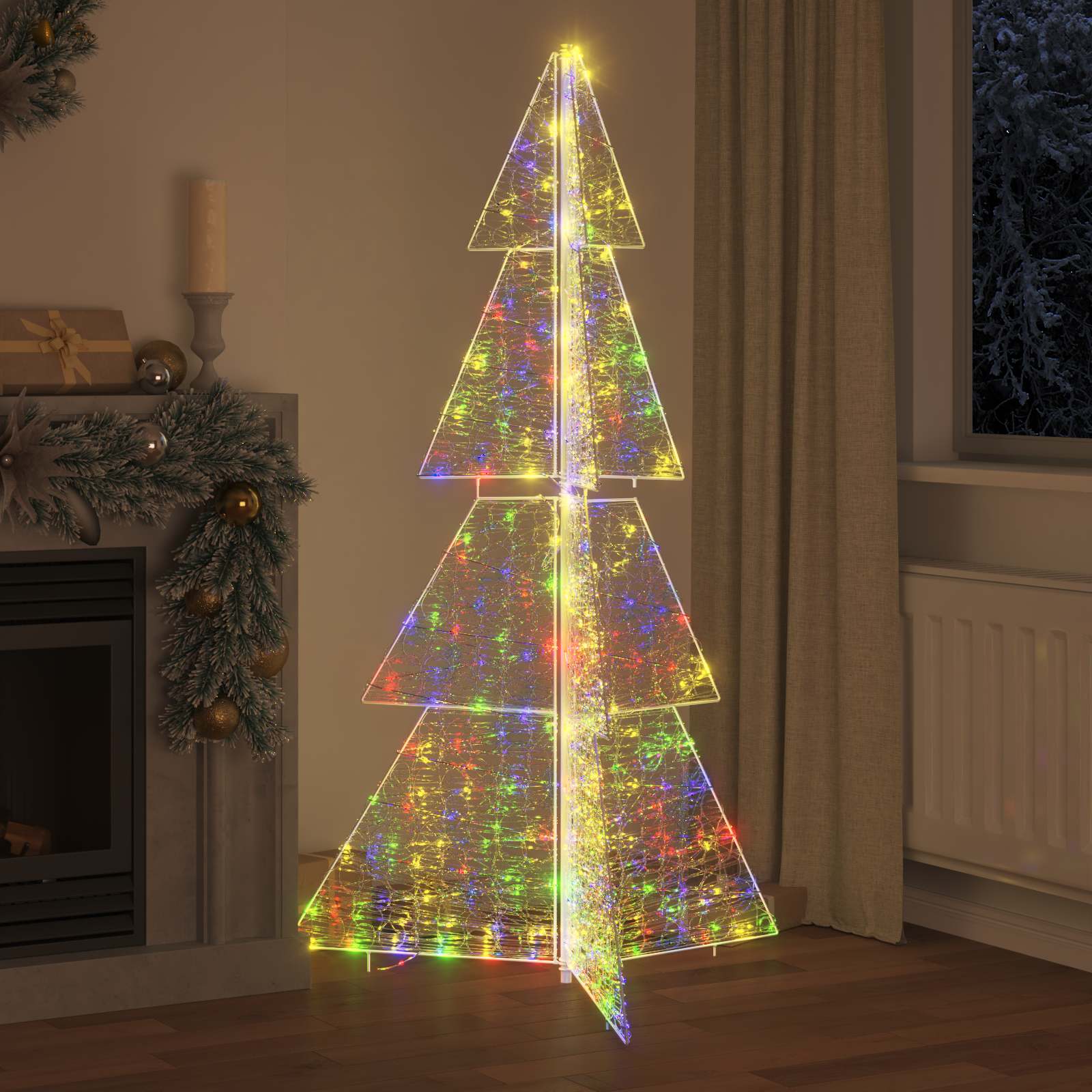 Thumbnail - vidaXL Weihnachtsbaum mit 240 LEDs Mehrfarbig 180 cm Acryl