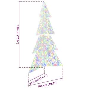 Vánoční stromeček s 240 LED diodami Vícebarevný 180 cm Akryl - obrázek 10