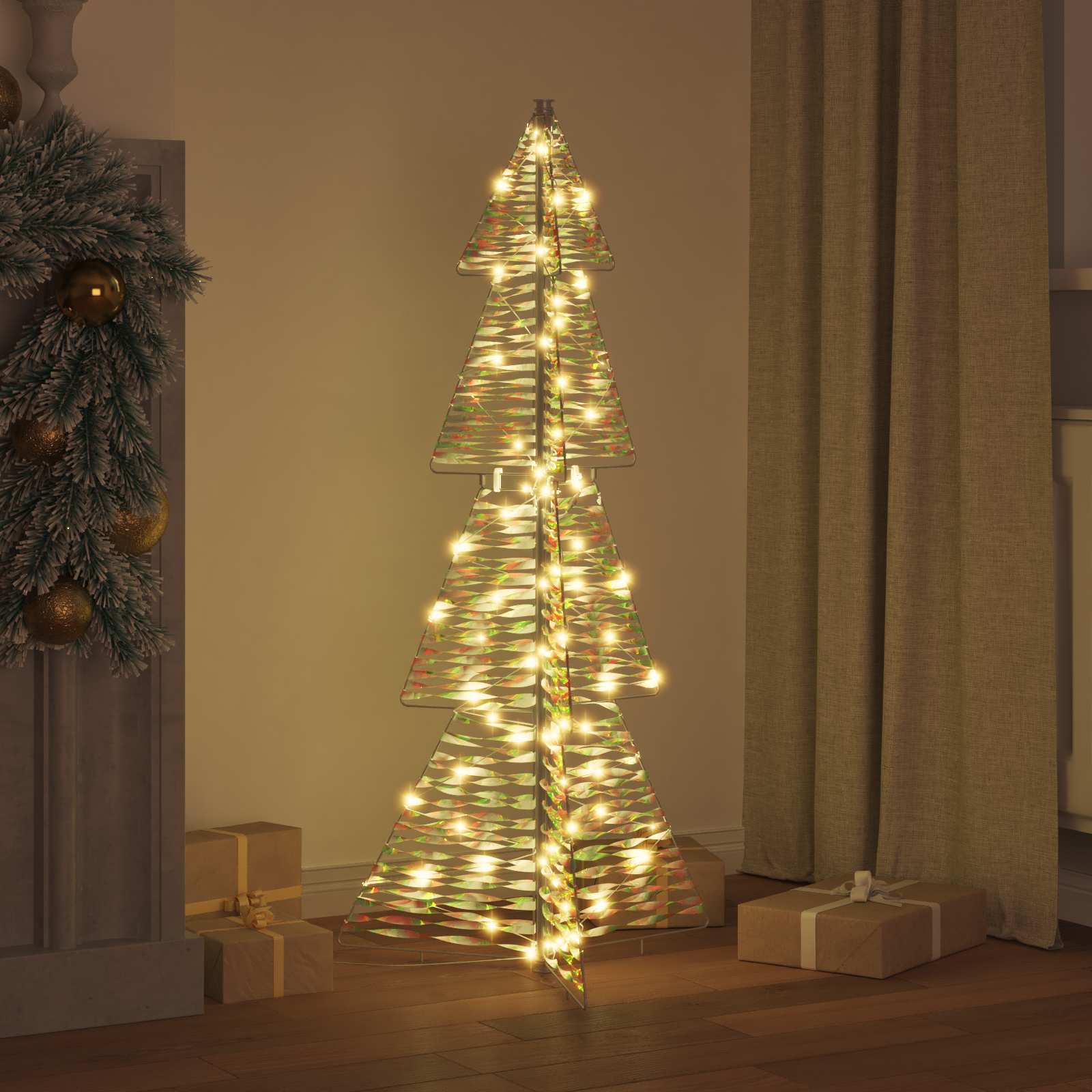 Thumbnail - vidaXL Weihnachtsbaum mit 100 LEDs Warmes Weiß 120 cm PET
