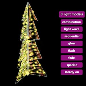 Vánoční stromeček s 100 LED diodami Teplá bílá 120 cm PET - obrázek 9