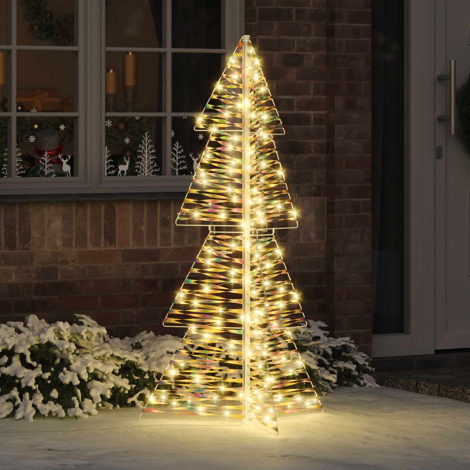 vidaXL Weihnachtsbaum mit 160 LEDs Warmes Weiß 150 cm PET