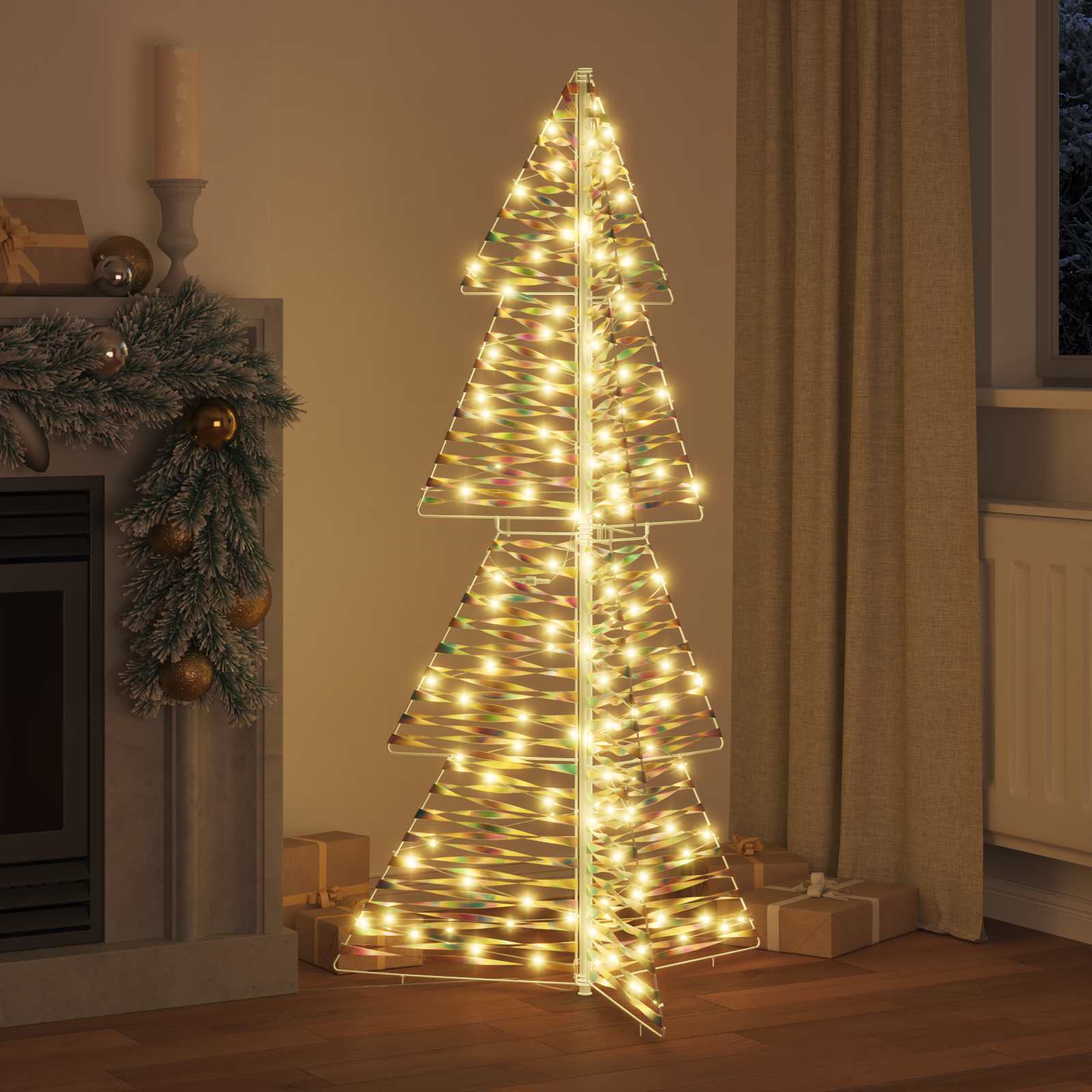 Sapin de Noël avec 160 LED Blanc chaud 150 cm PET – Image 3
