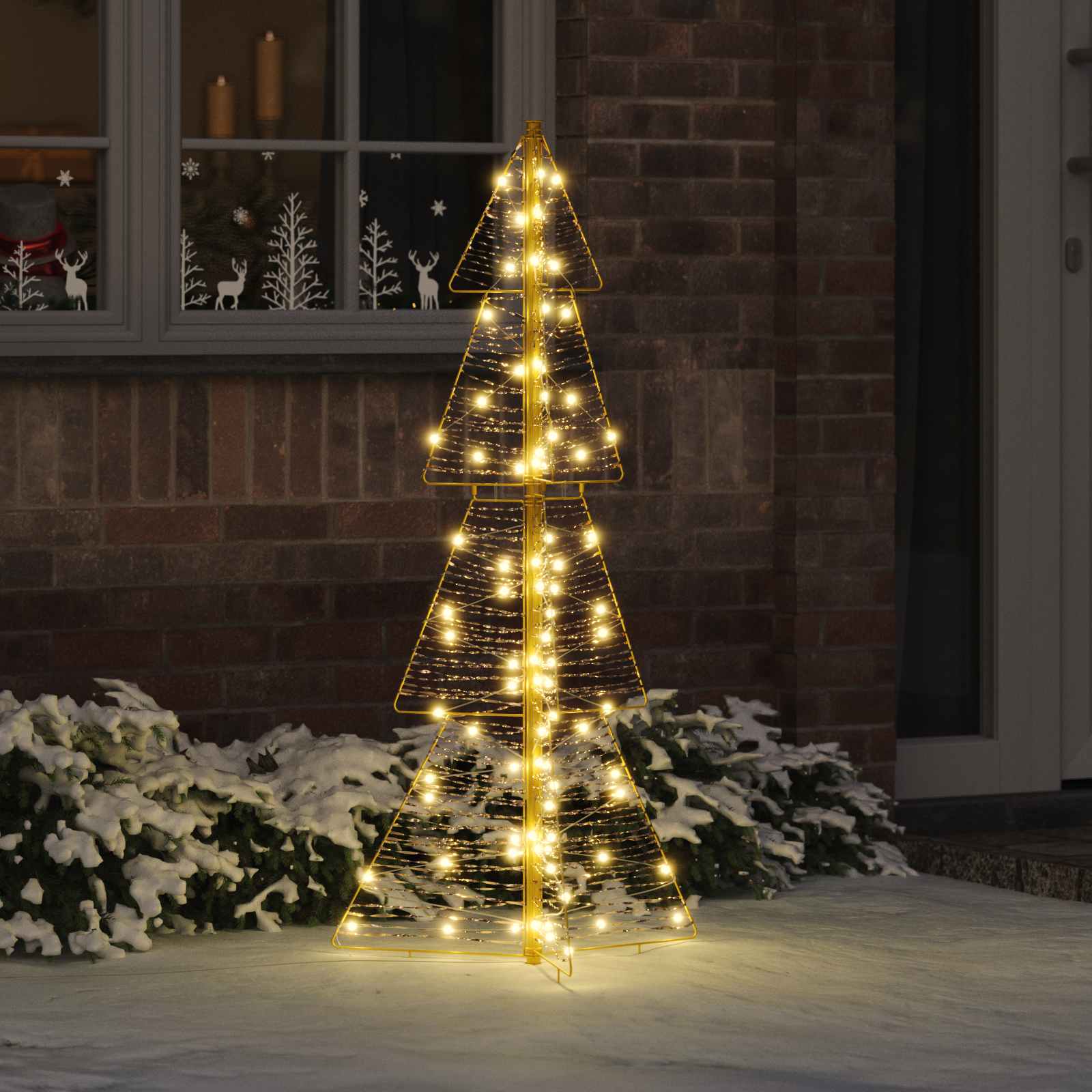 vidaXL Weihnachtsbaum mit 100 LEDs Warmes Weiß 120 cm PET