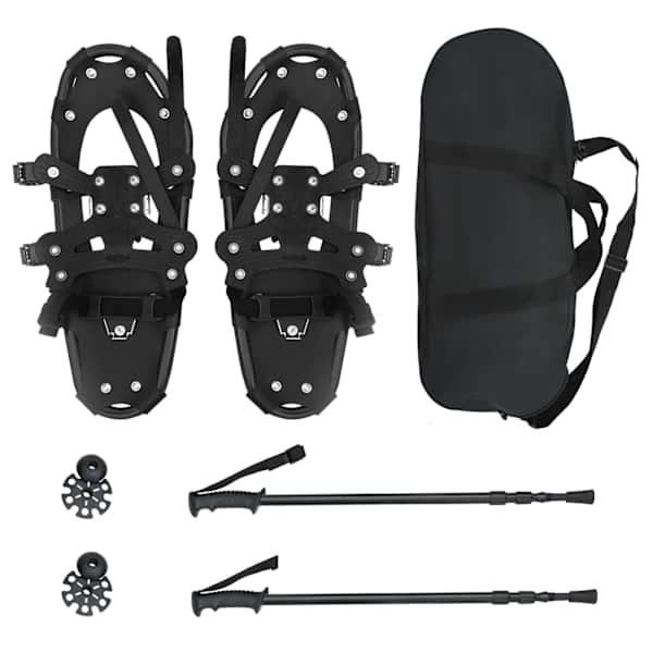vidaXL 3 in 1 lumesuusad matkakeppidega Must 53 x 21 cm