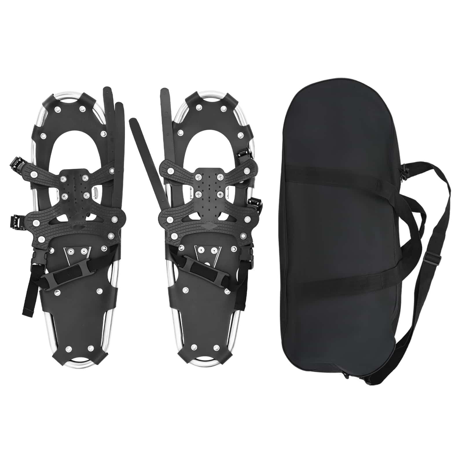 vidaXL 3 v 1 Sněžnice Stříbrná a černá 63 x 21 cm Hliník a HDPE
