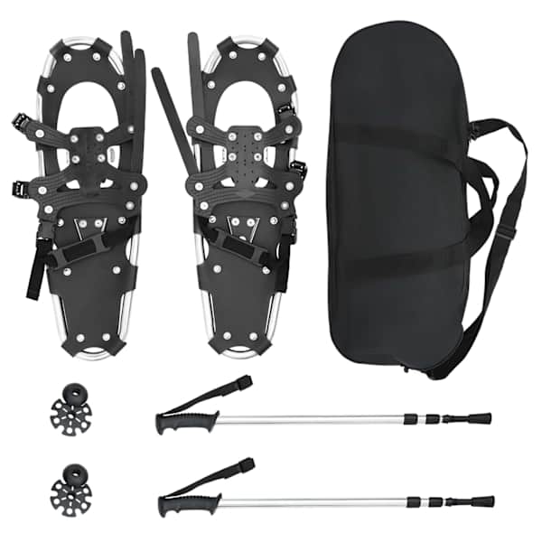 vidaXL 3 in 1 lumesuusad matkakeppidega H&otilde;be ja Must 63,5 x 21 cm