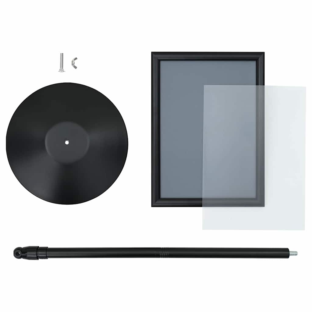 Pedestal poszter állvány Fekete a3 Alumínium és PVC 