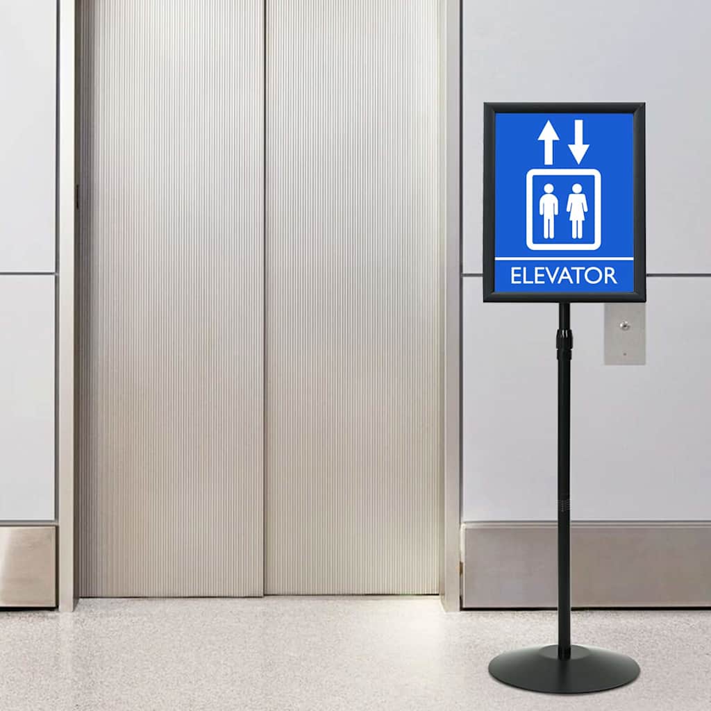 vidaXL Suport poster tip pedestal Manual Negru a3 Aluminiu și PVC