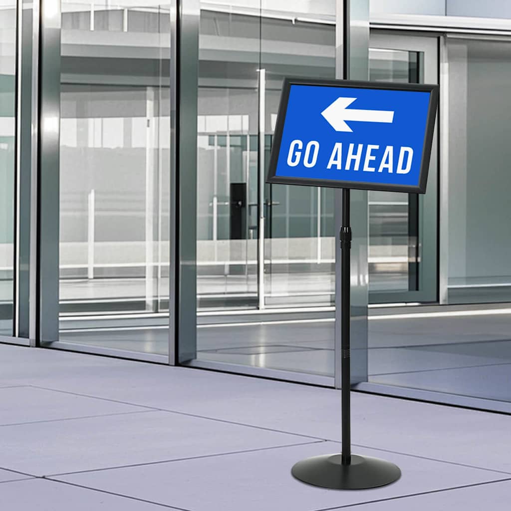 Pedestal poszter állvány Fekete a3 Alumínium és PVC 