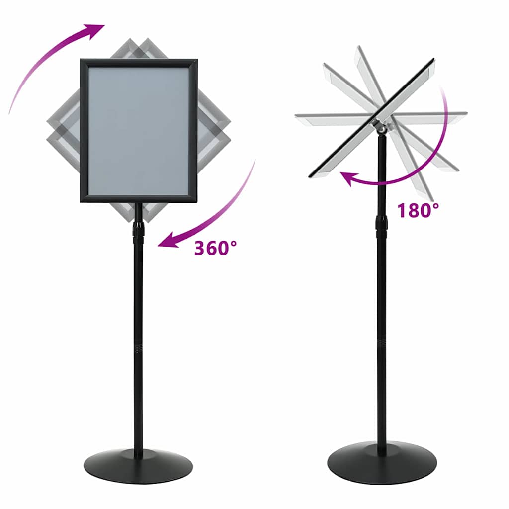 Pedestal poszter állvány Fekete a3 Alumínium és PVC 