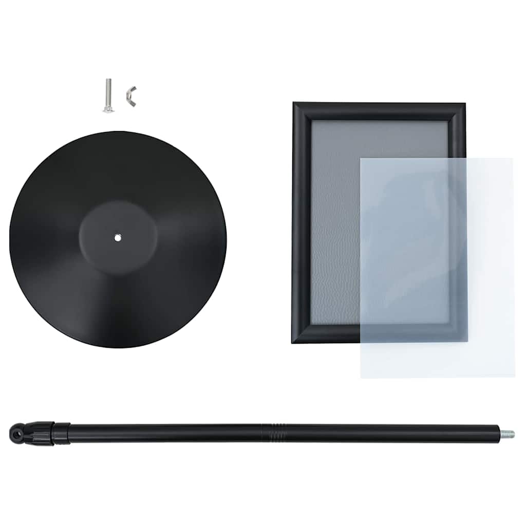 Pedestal poszter állvány Fekete a4 Alumínium és PVC 