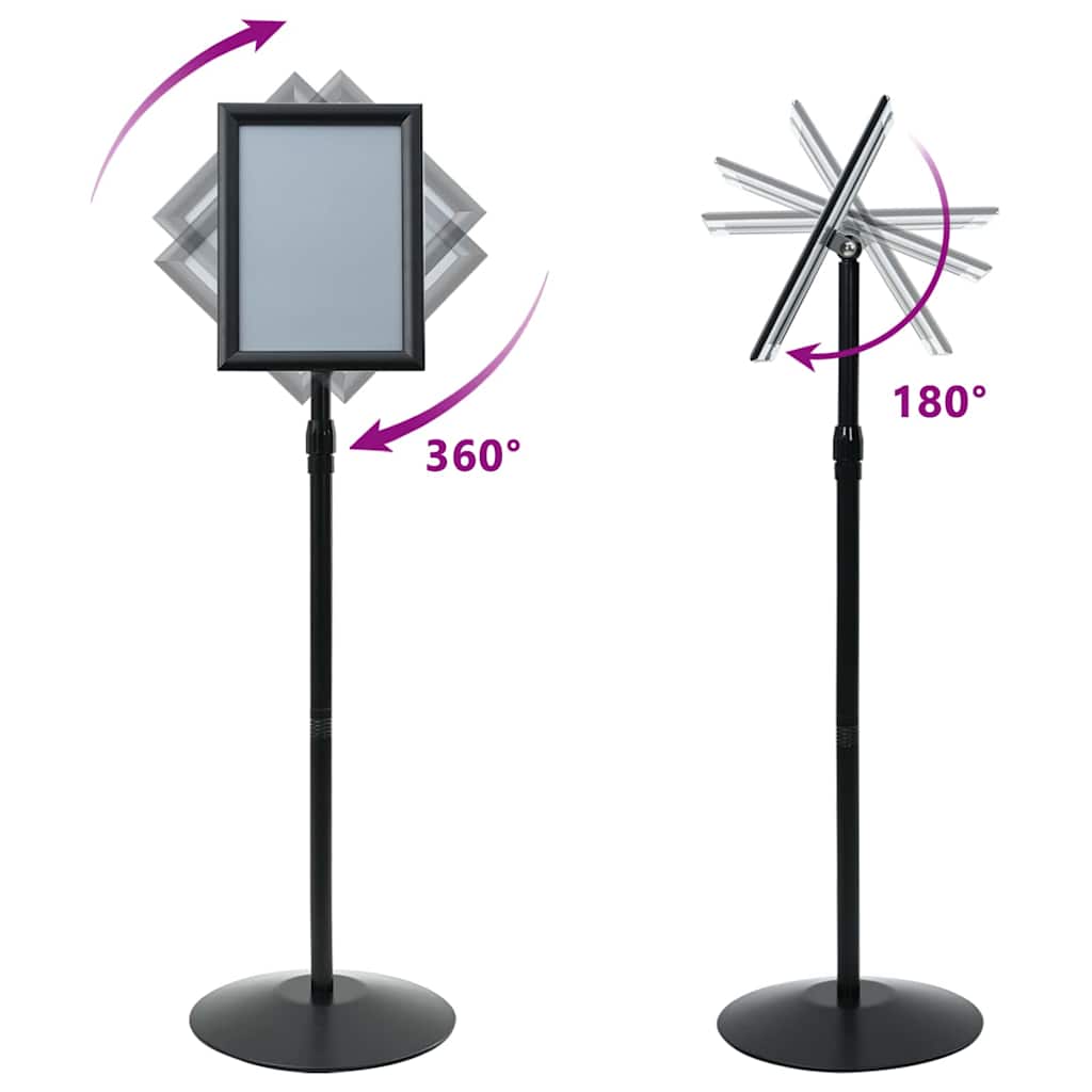 Pedestal poszter állvány Fekete a4 Alumínium és PVC 