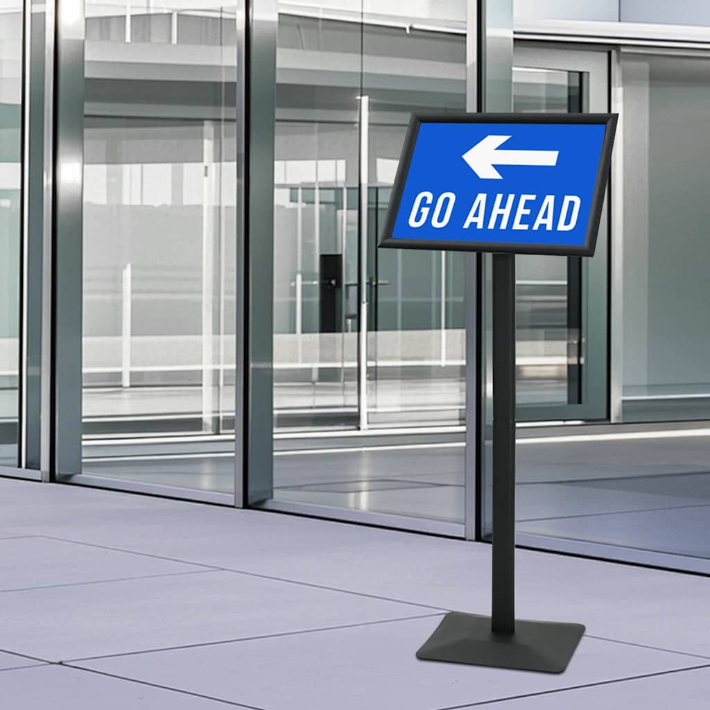 Pedestal poszter állvány Fekete a3 Alumínium és PVC 