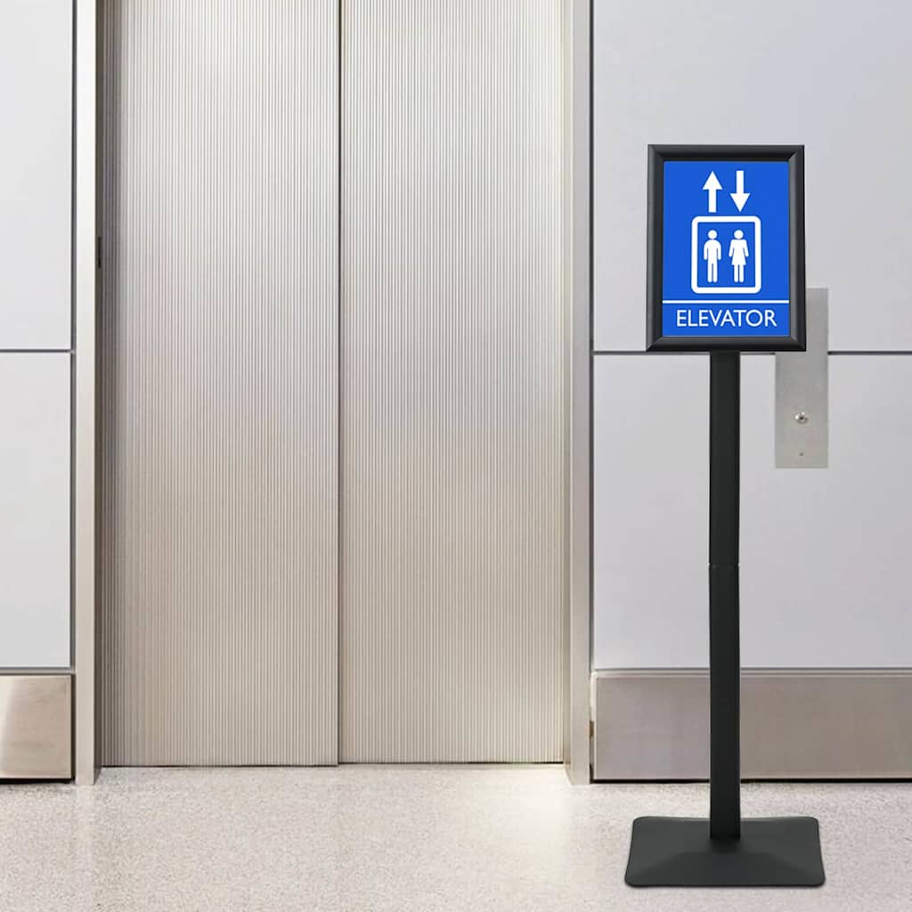 vidaXL Suport poster tip pedestal Negru a4 Aluminiu și PVC