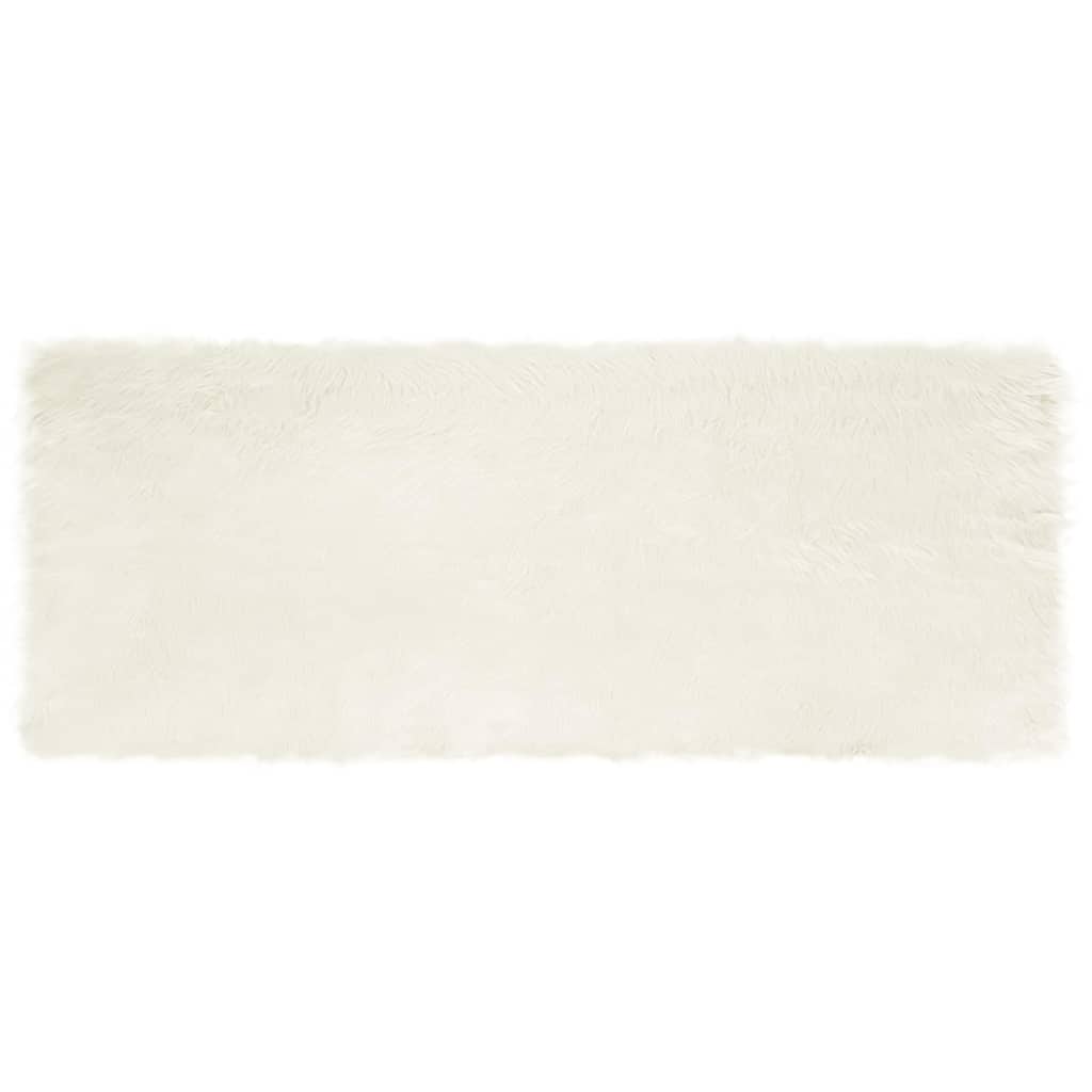 vidaXL Covor Faux din Lână de oaie Alb 80 x 200 cm Poliester