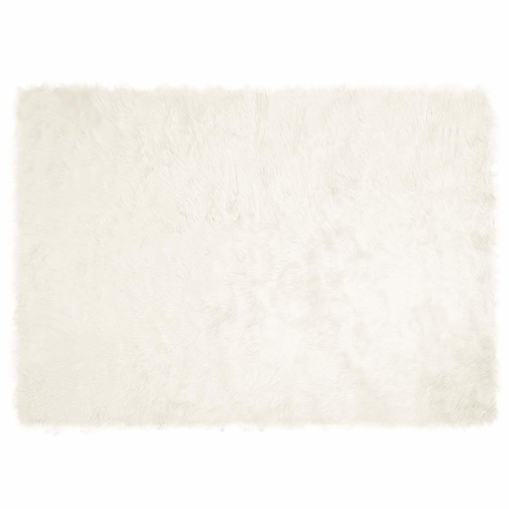 vidaXL Covor Faux din Lână de oaie Alb 240 x 340 cm Poliester