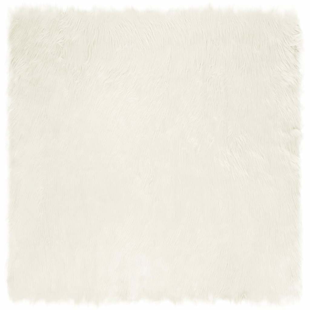 vidaXL Covor Faux din Lână de oaie Alb 200 x 200 cm Poliester