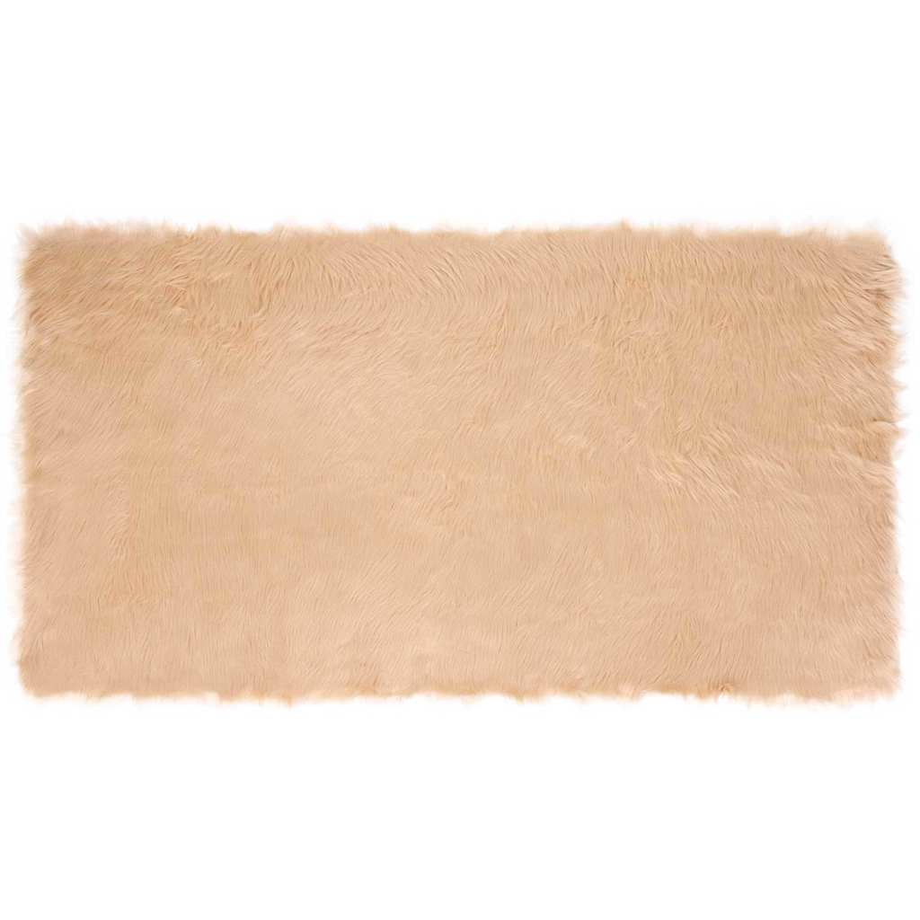 vidaXL Covor Faux din Lână de oaie Bej 60 x 110 cm Poliester