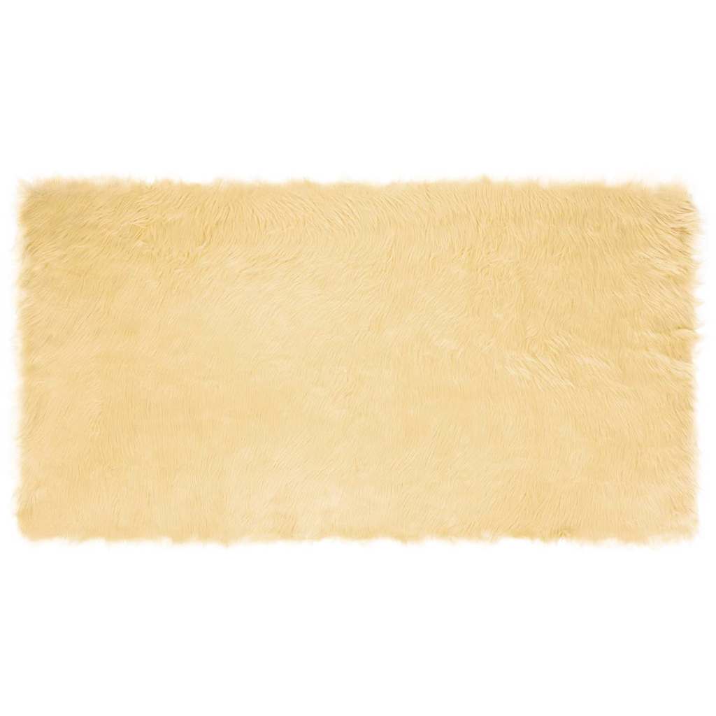 vidaXL Covor Faux din Lână de oaie Crem 150 x 80 cm Poliester