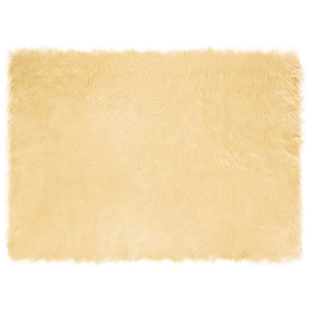  Covoare - Covor Faux din Lână de oaie Crem 200 x 140 cm Poliester