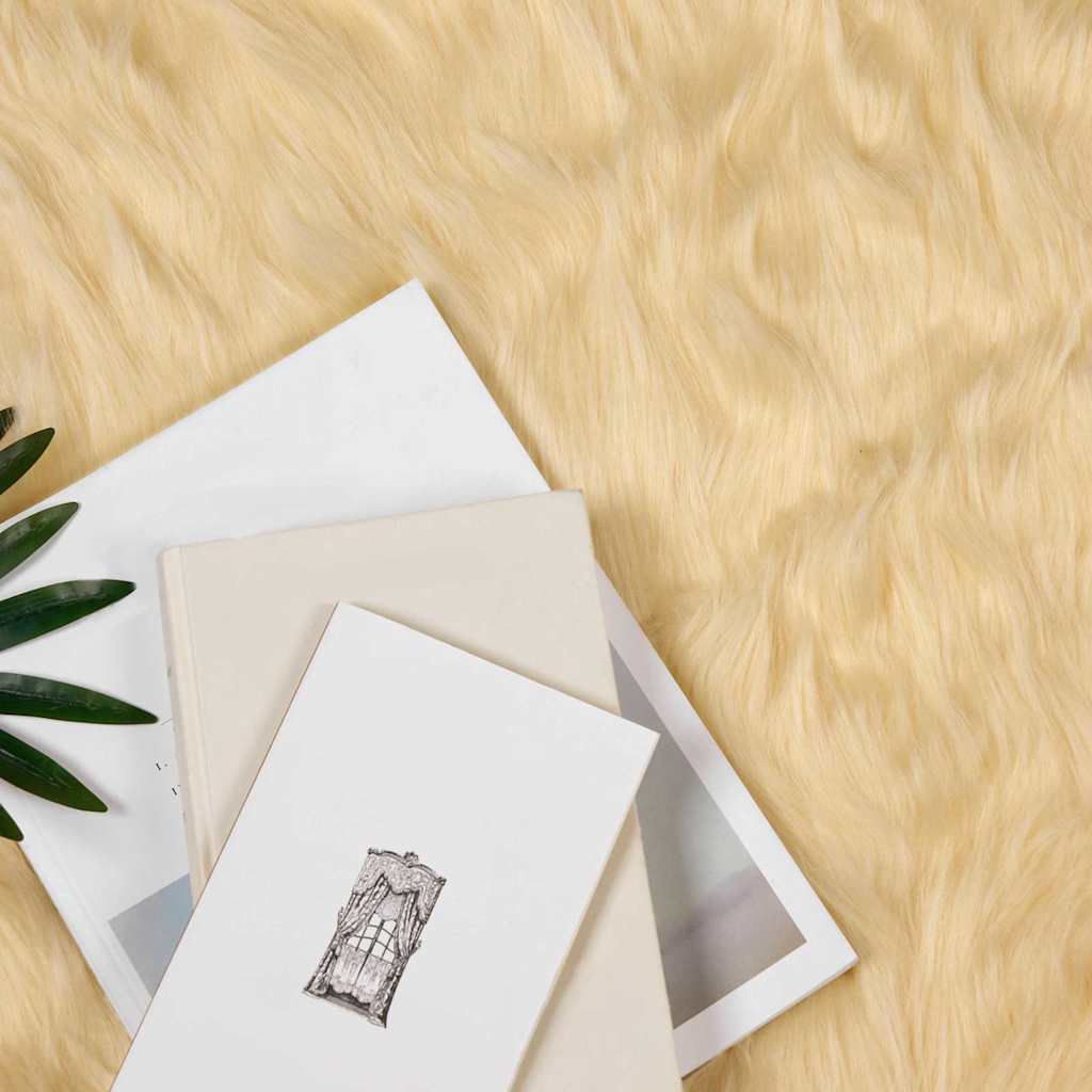 vidaXL Nepleer Schapenvacht Tapijt Crème 200 x 140 cm Polyester