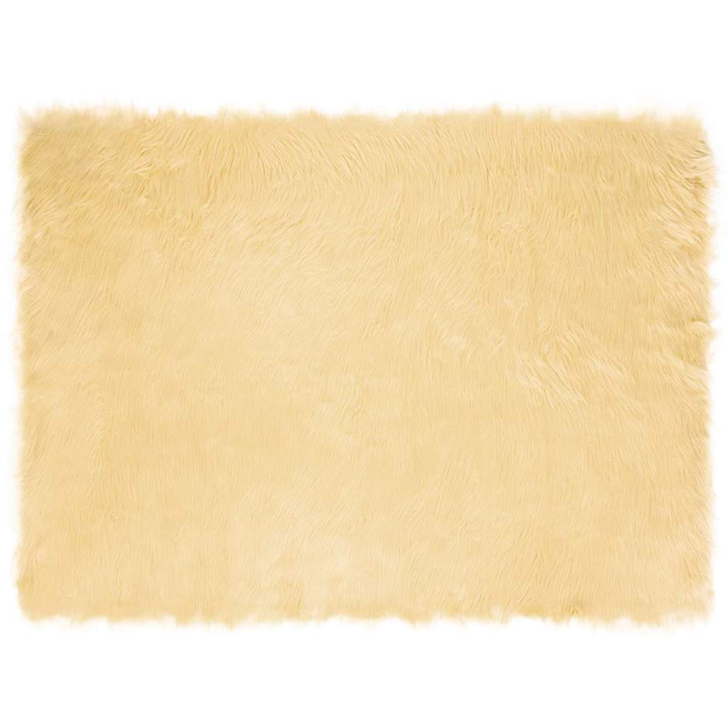  Covoare - Covor Faux din Lână de oaie Crem 160 x 230 cm Poliester