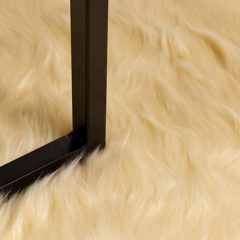 Thumbnail - vidaXL Kunstschaffell Teppich Creme 240 x 240 cm Polyester
