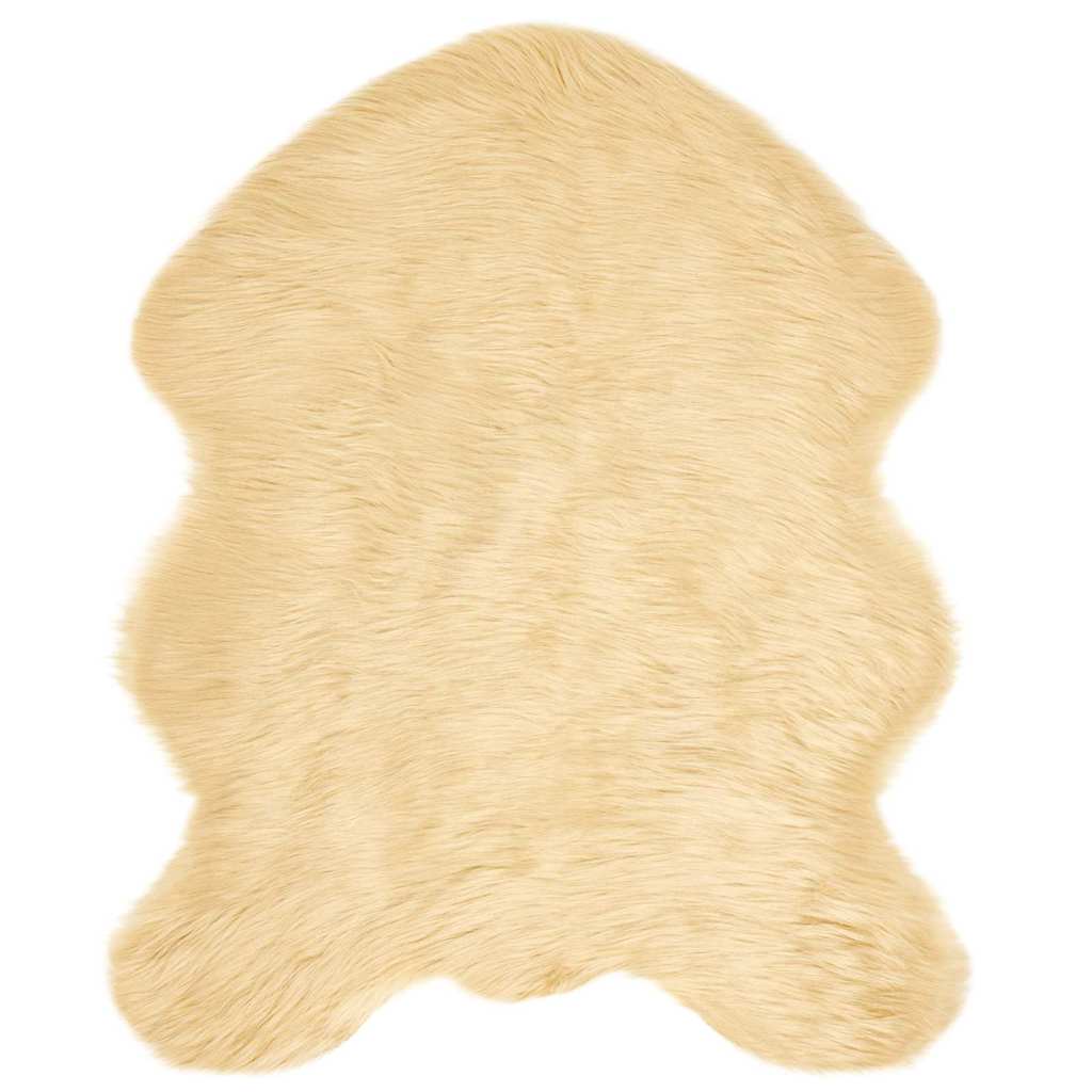  Covoare - Covor Faux din Lână de oaie Crem 50 x 80 cm Poliester