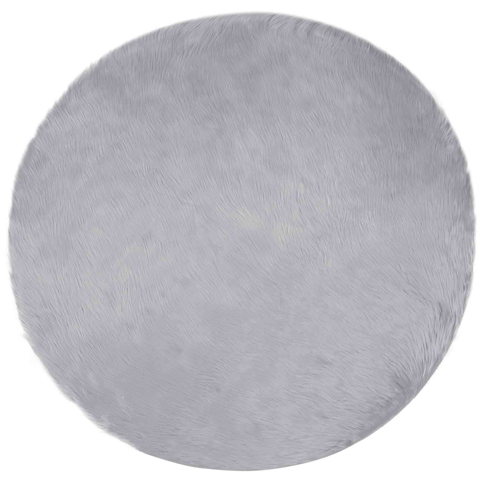 vidaXL Covor din de oaie artificială TAFALLA Gri Ø 200 cm Poliester-image-42021539