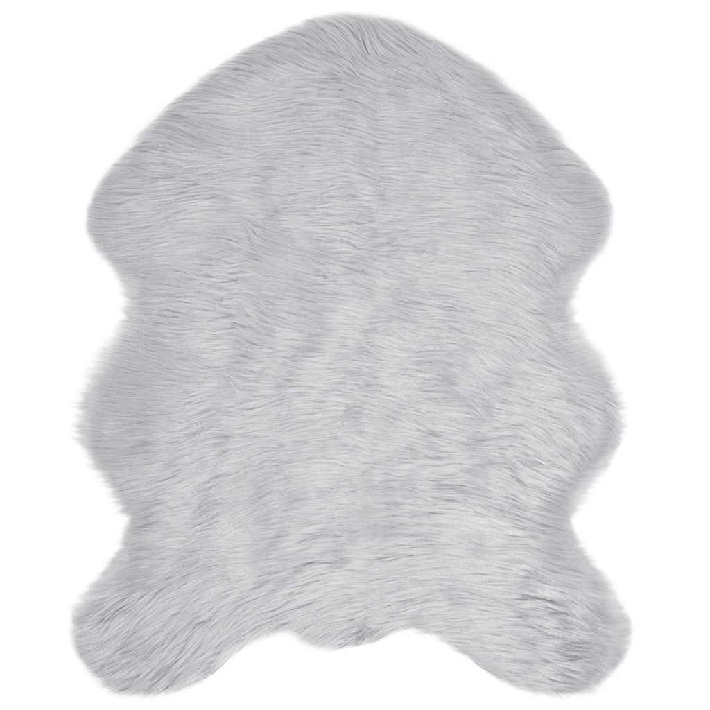 vidaXL Covor Faux din Lână de oaie Gri 50 x 80 cm Poliester