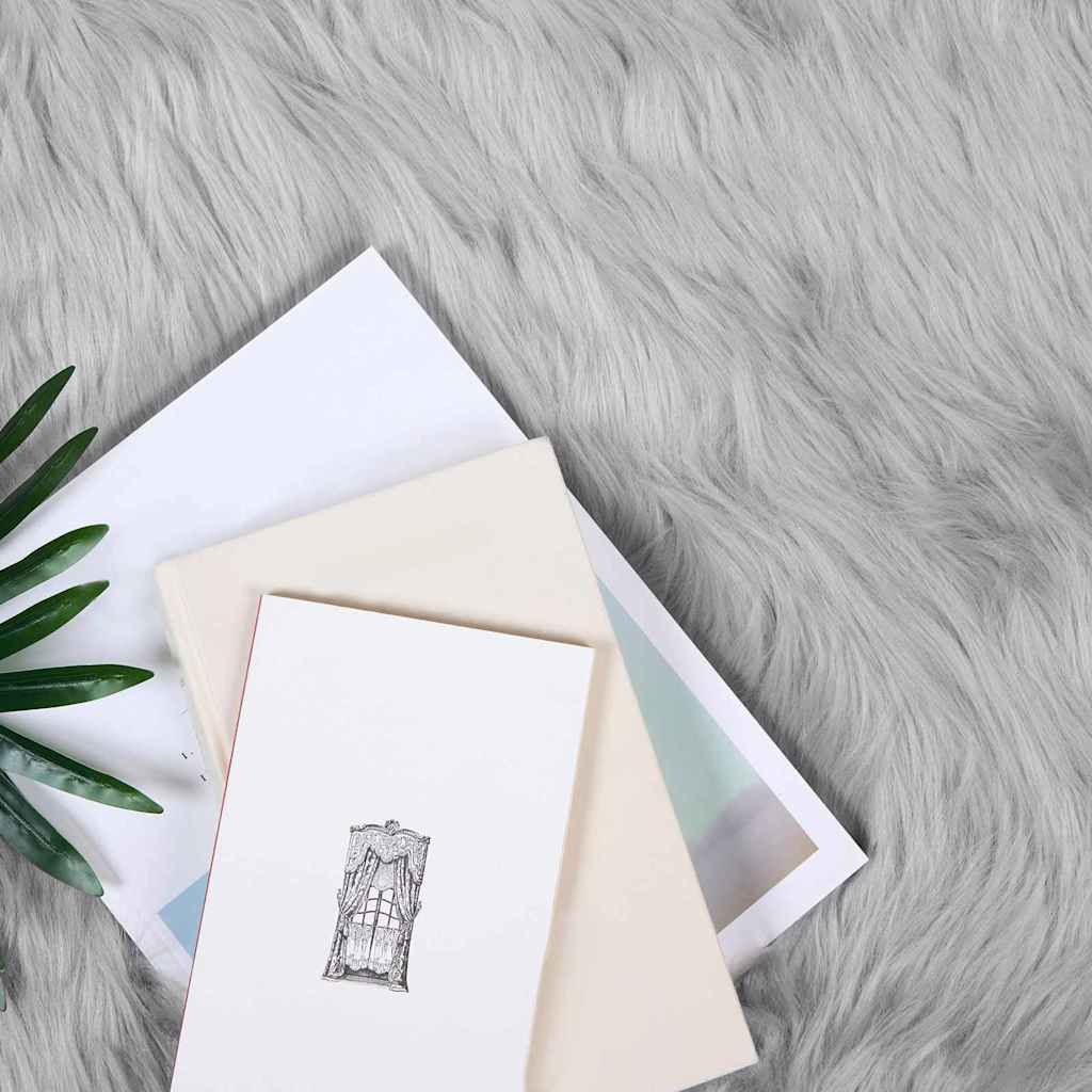 vidaXL Nepleer Schapenvacht Tapijt Grijs 80 x 118 cm Polyester