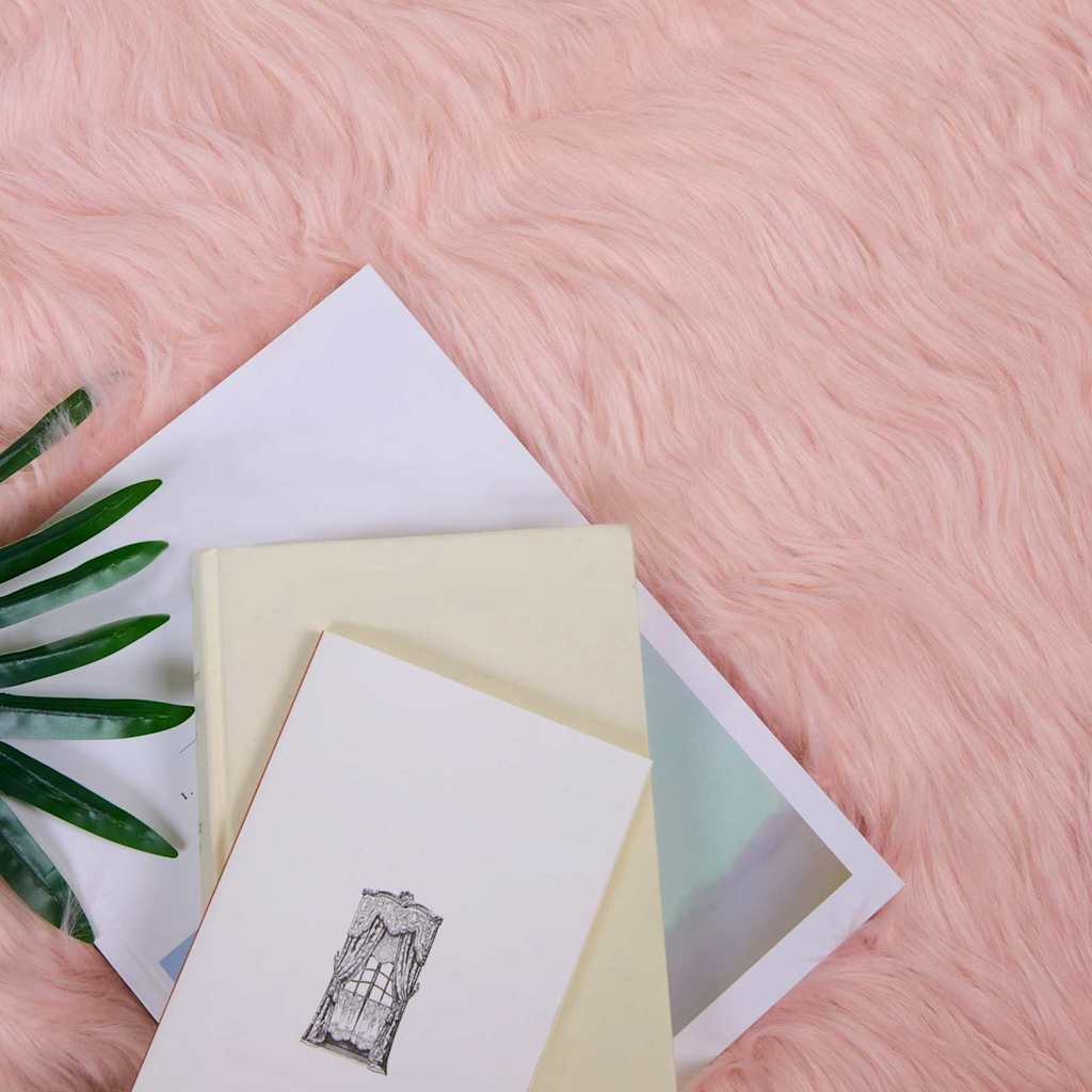 vidaXL Nepleer Schapenvacht Tapijt Roze 60 x 110 cm Polyester