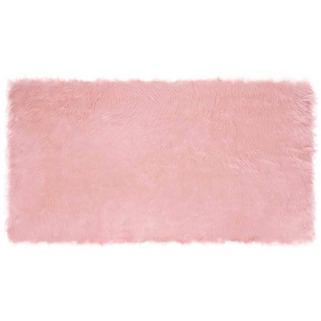 vidaXL Covor Faux din Lână de oaie Roz 80 x 150 cm Poliester