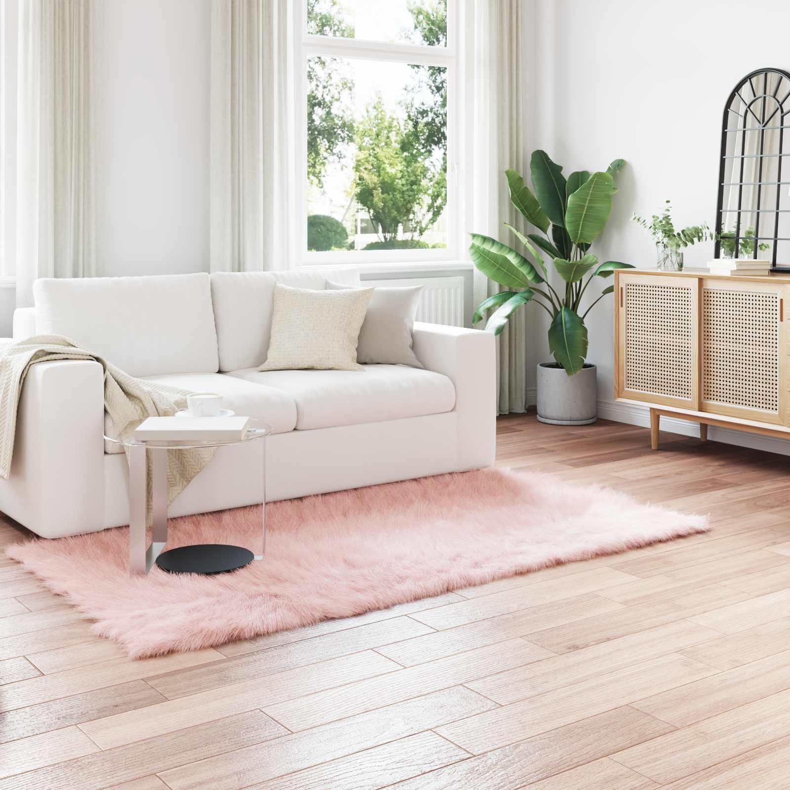 Faux Lambanaha Vaip Tafalla Roosa 100 x 200 cm Polüester