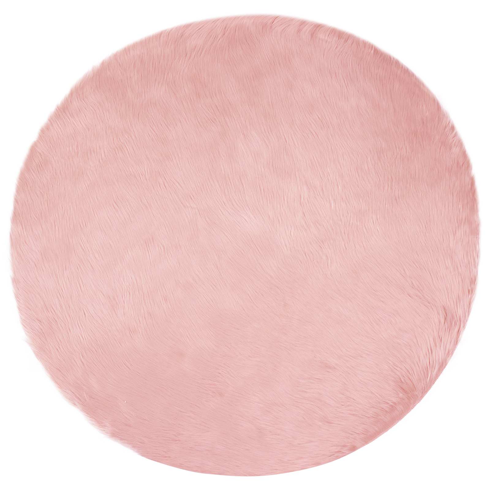 vidaXL Faux Lambanaha Vaip Tafalla Roosa Ø 100 cm Polüester-image-42021558
