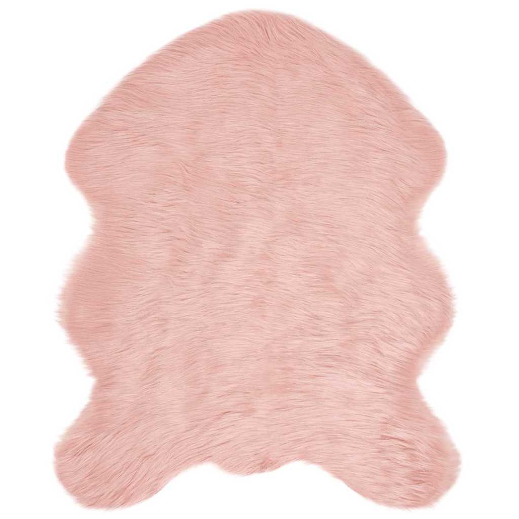 vidaXL Covor Faux din Lână de oaie Roz 80 x 50 cm Poliester
