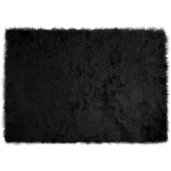 vidaXL Kunstvilla vaibale TAFALLA Must 140 x 200 cm Pol&uuml;ester