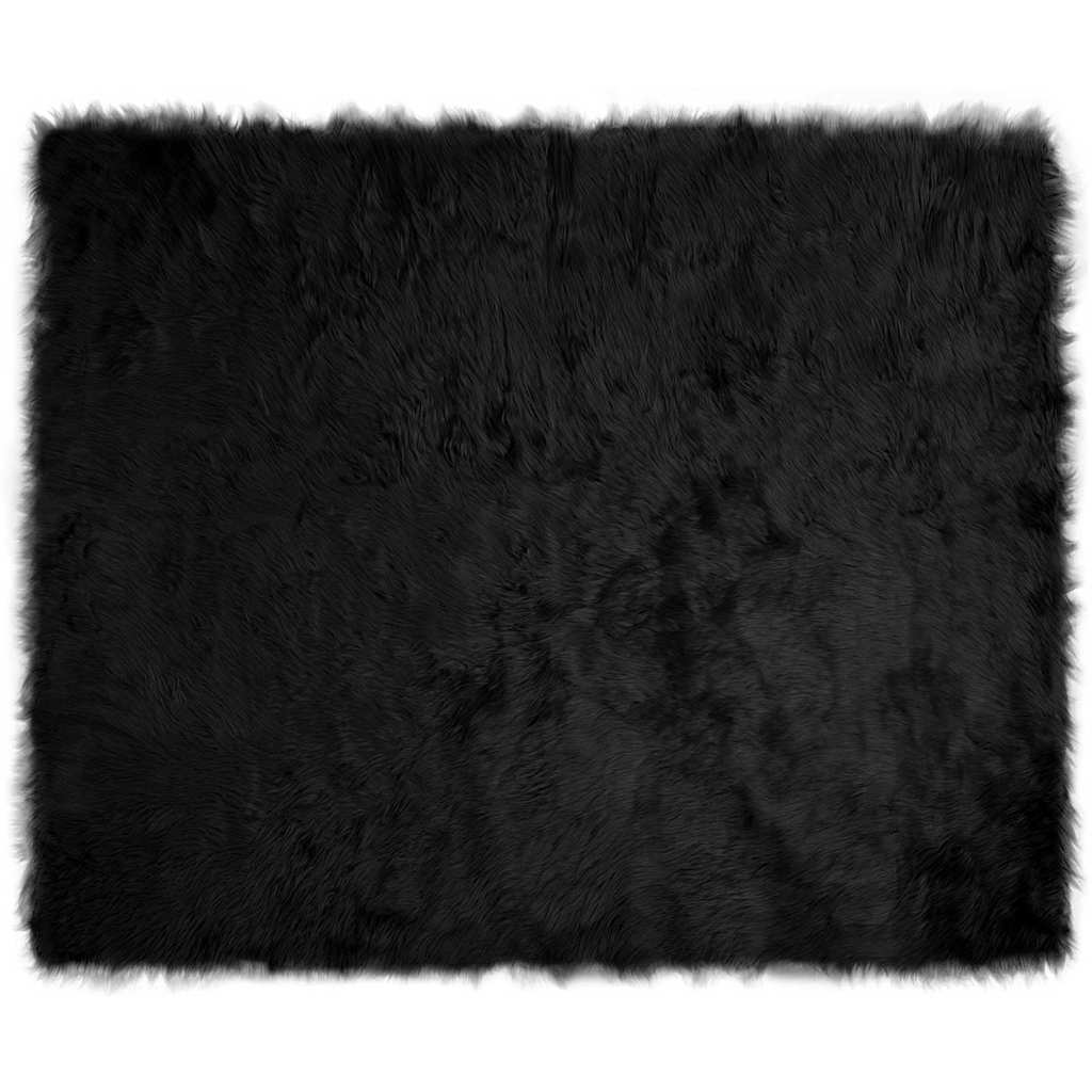 vidaXL Covor Faux din Lână de oaie Negru 200 x 280 cm Poliester