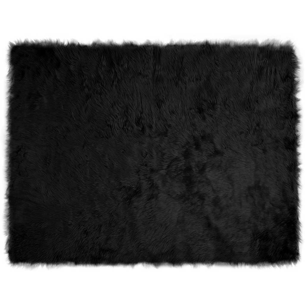 vidaXL Covor Faux din Lână de oaie Negru 240 x 340 cm Poliester