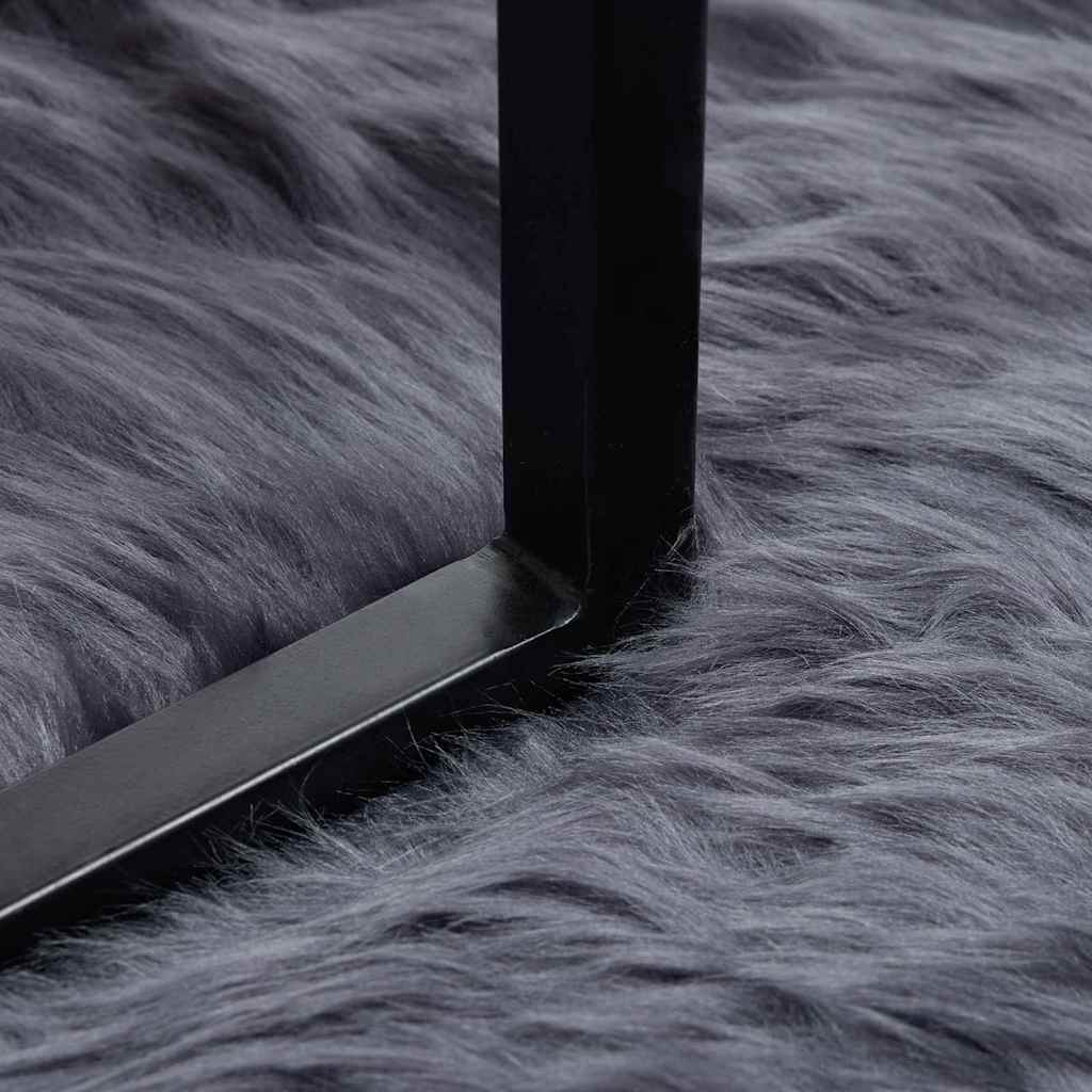 Thumbnail - vidaXL Kunstschaffell Teppich Anthrazit 60 x 110 cm Polyester