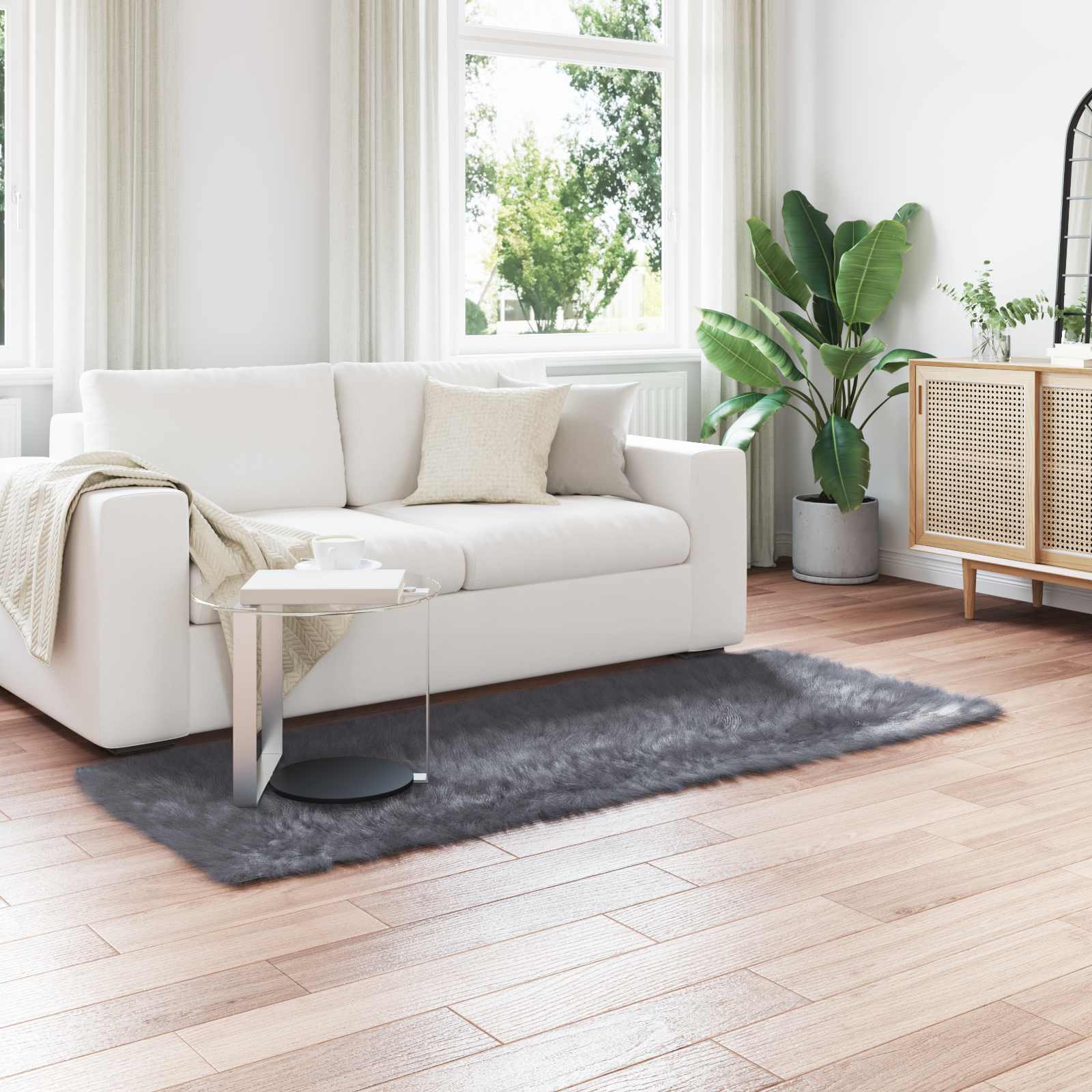 Faux Lambanaha Vaip Tafalla Antratsiit 80 x 200 cm Polüester