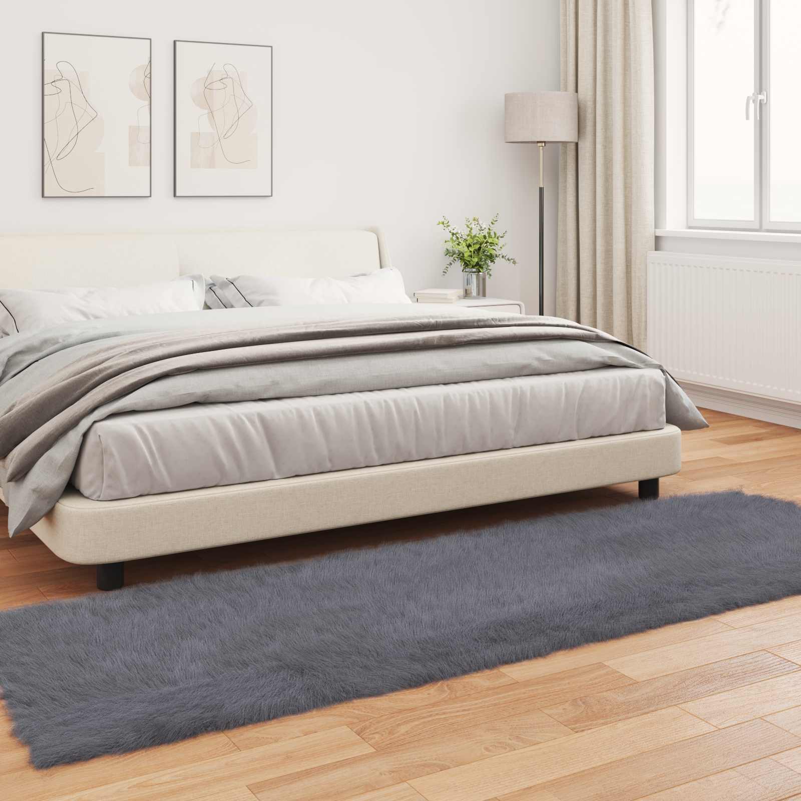 Faux Lambanaha Vaip Tafalla Antratsiit 80 x 250 cm Polüester 4 Kõik vajalik sinu aeda ja koju! Faux Lambanaha Vaip Tafalla Antratsiit 80 x 250 cm Polüester - Image 4