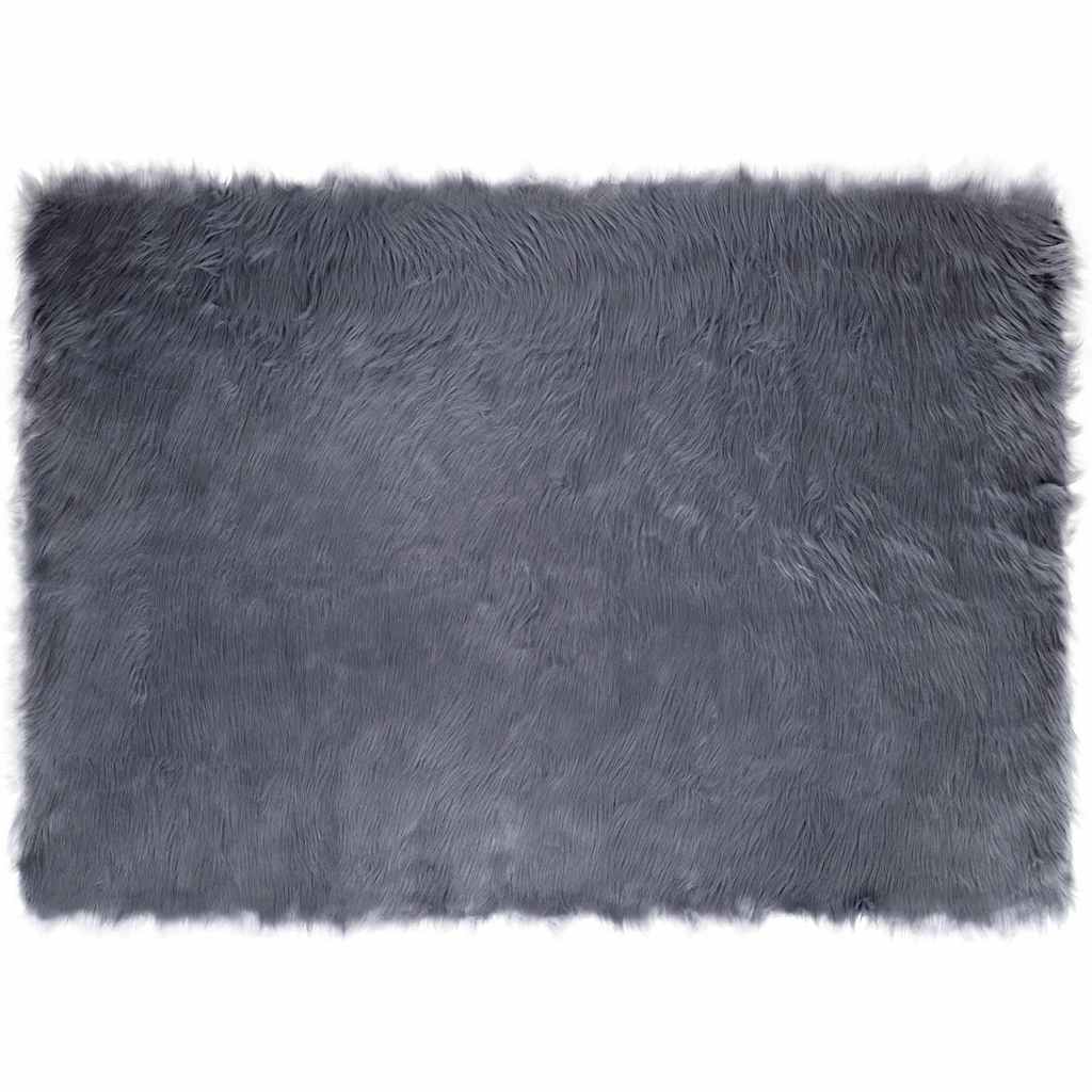 vidaXL Covor Faux din Lână de oaie Antracit 120 x 170 cm Poliester