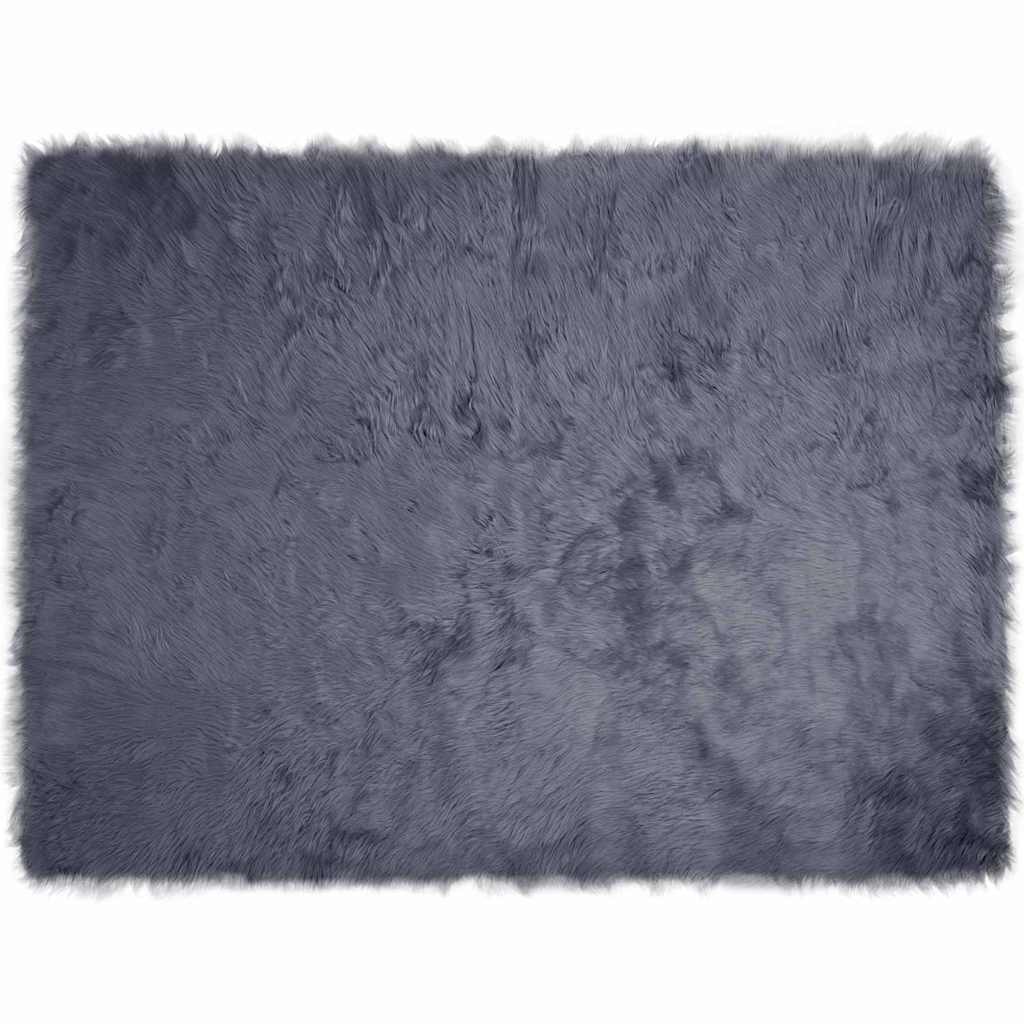 vidaXL Covor Faux din Lână de oaie Antracit 160 x 230 cm Poliester