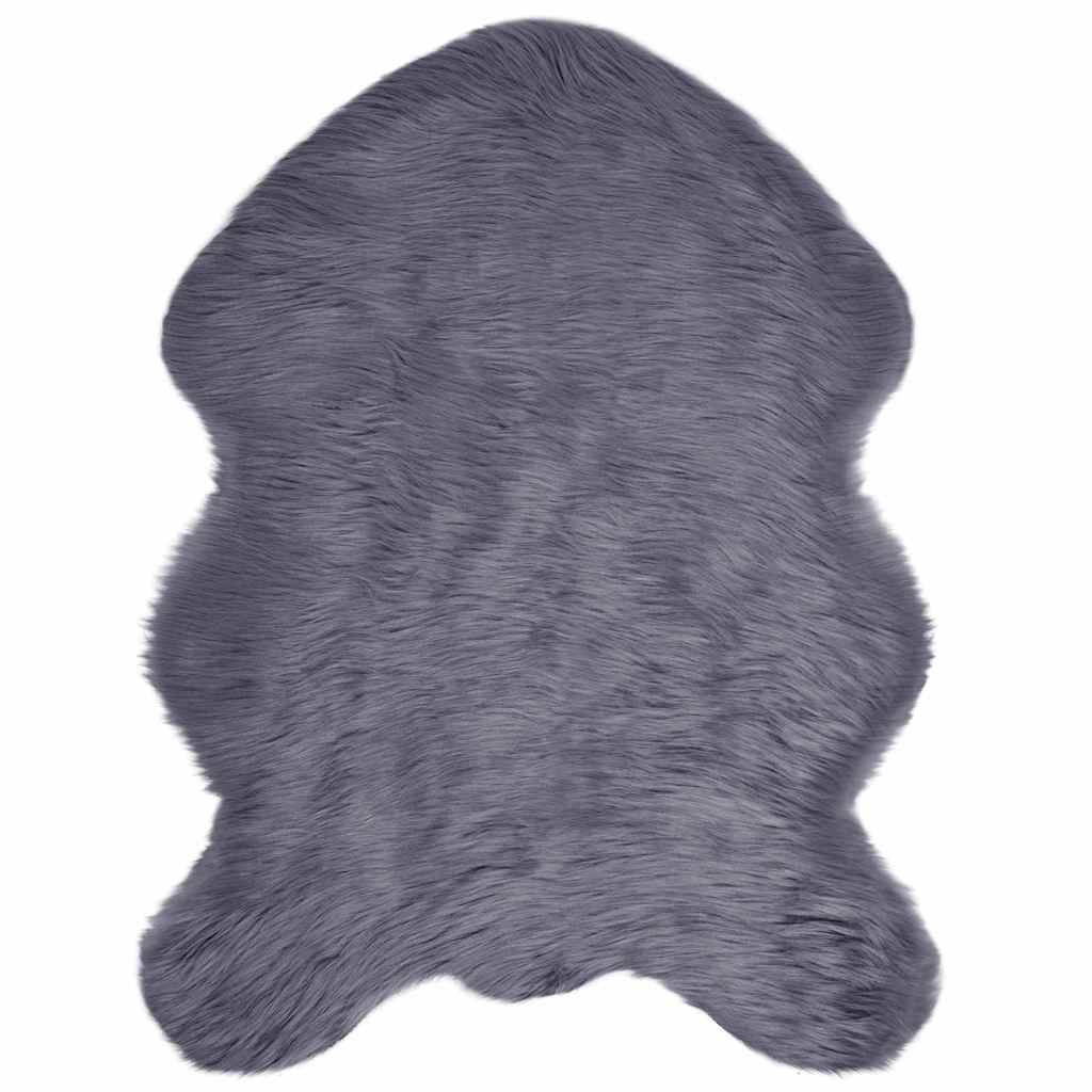 Casă & grădină - Covor Faux din Lână de oaie Antracit 80 x 120 cm Poliester